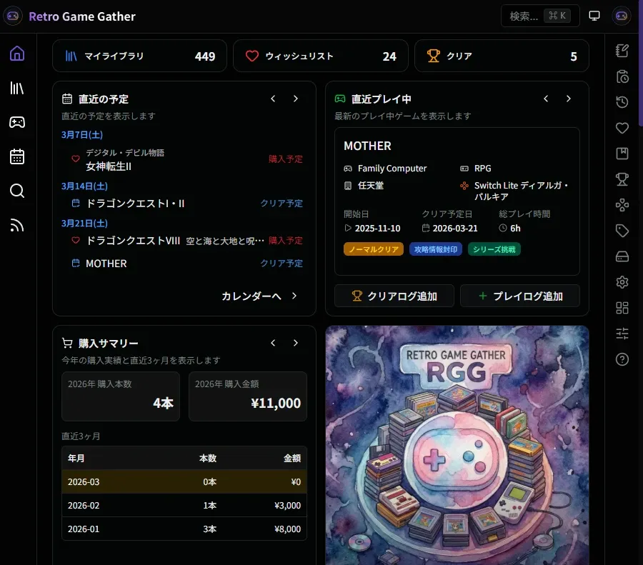 ダッシュボード画面